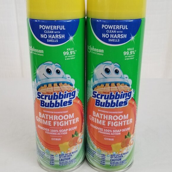 2 Scrubbing Bubbles Bathroom Grime Fighter Citrus Removes 100% Soap Scum - Picture 1 of 16